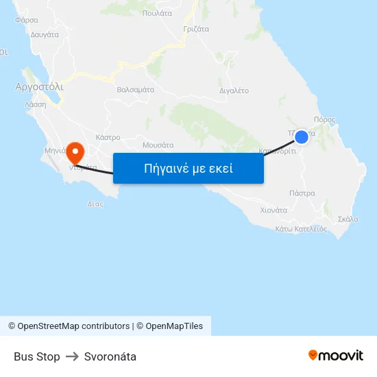 Bus Stop to Svoronáta map