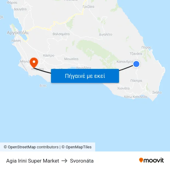 Agia Ιrini Super Market to Svoronáta map