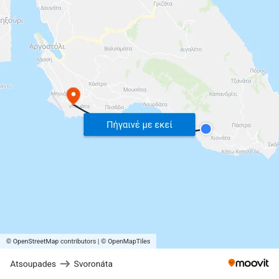 Atsoupades to Svoronáta map