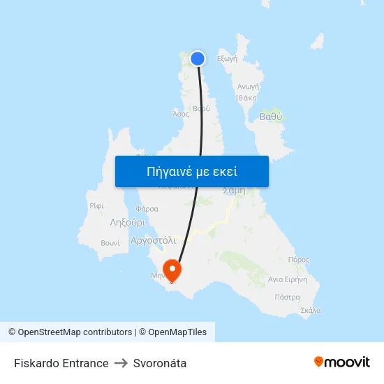 Fiskardo Entrance to Svoronáta map