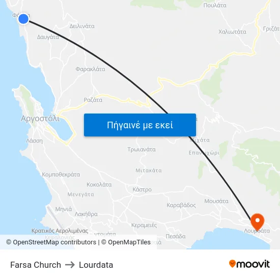 Farsa Church to Lourdata map