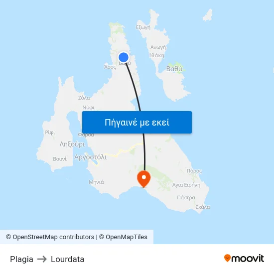 Plagia to Lourdata map