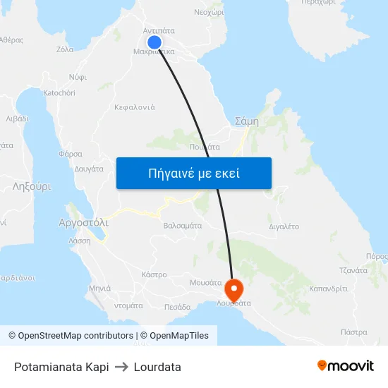Potamianata Kapi to Lourdata map