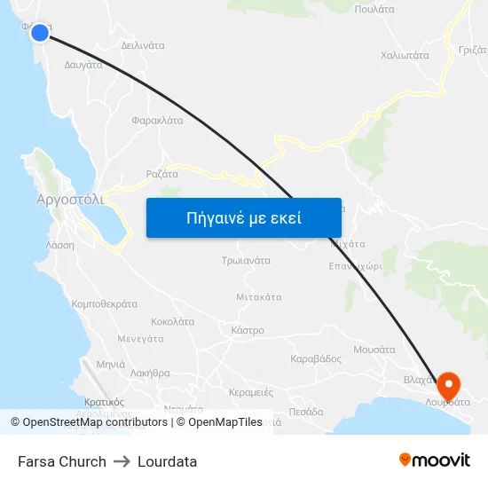 Farsa Church to Lourdata map