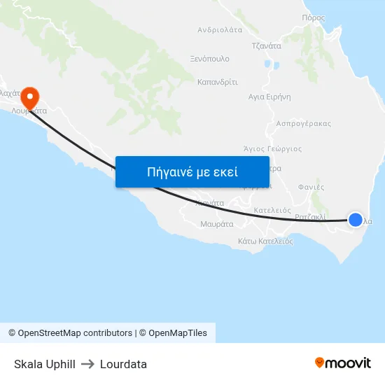 Skala Uphill to Lourdata map