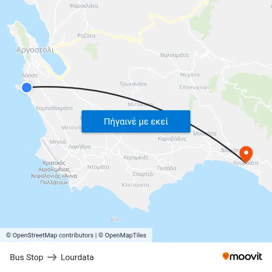 Bus Stop to Lourdata map