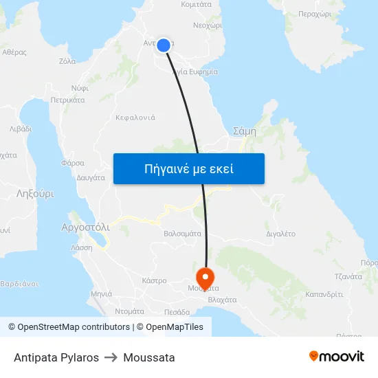 Antipata Pylaros to Moussata map