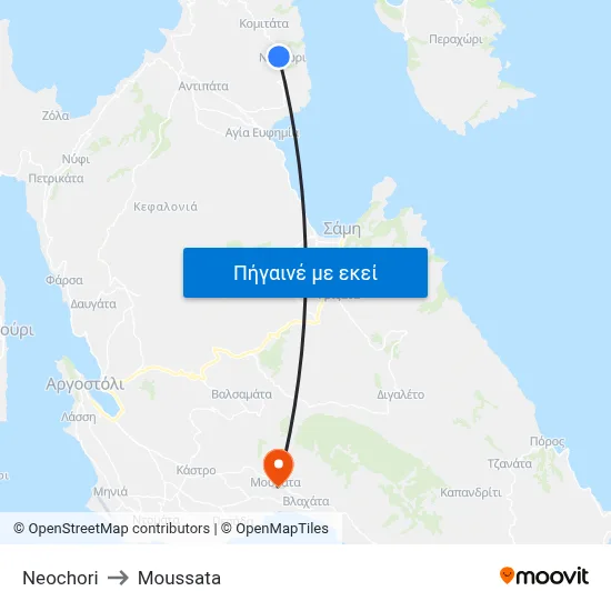 Neochori to Moussata map
