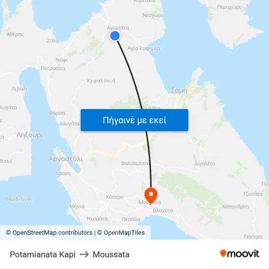 Potamianata Kapi to Moussata map