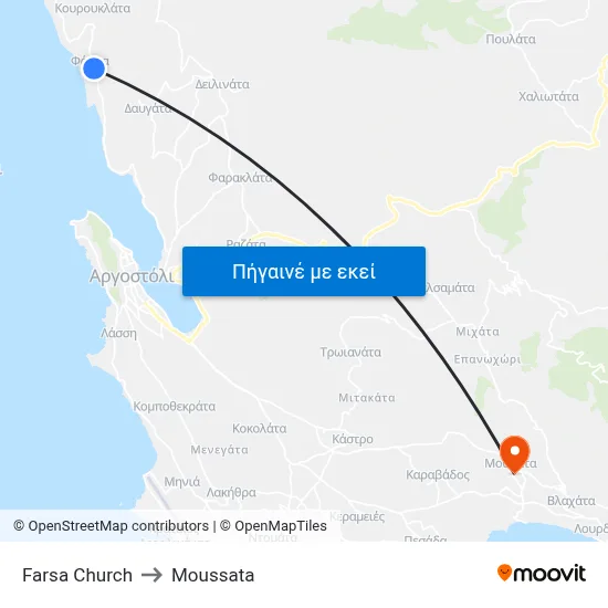 Farsa Church to Moussata map