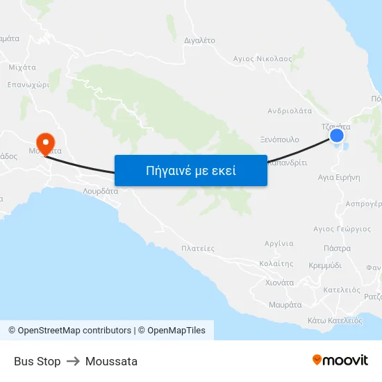 Bus Stop to Moussata map