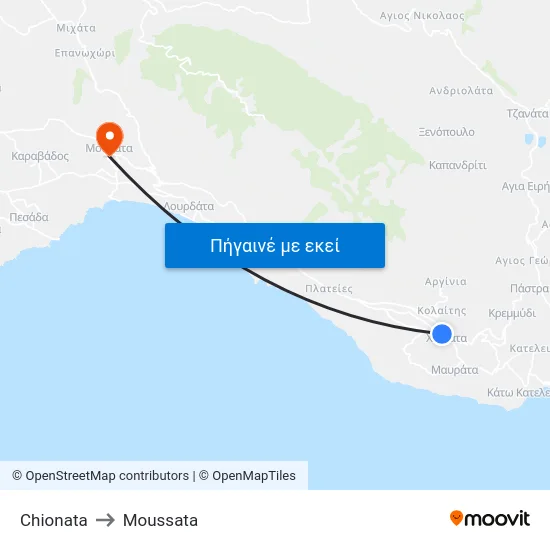 Chionata to Moussata map
