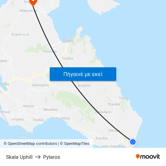 Skala Uphill to Pylaros map