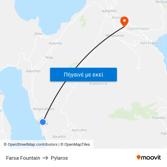 Farsa Fountain to Pylaros map