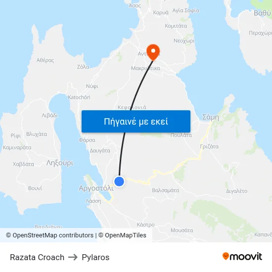Razata Croach to Pylaros map