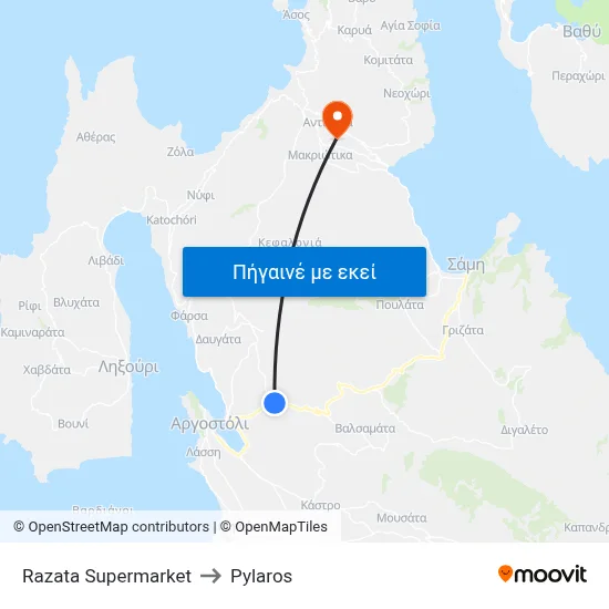 Razata Supermarket to Pylaros map