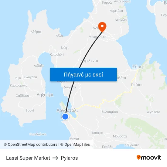 Lassi Super Market to Pylaros map
