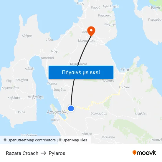 Razata Croach to Pylaros map