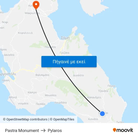 Pastra Monument to Pylaros map
