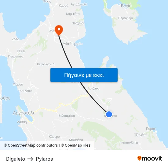 Digaleto to Pylaros map