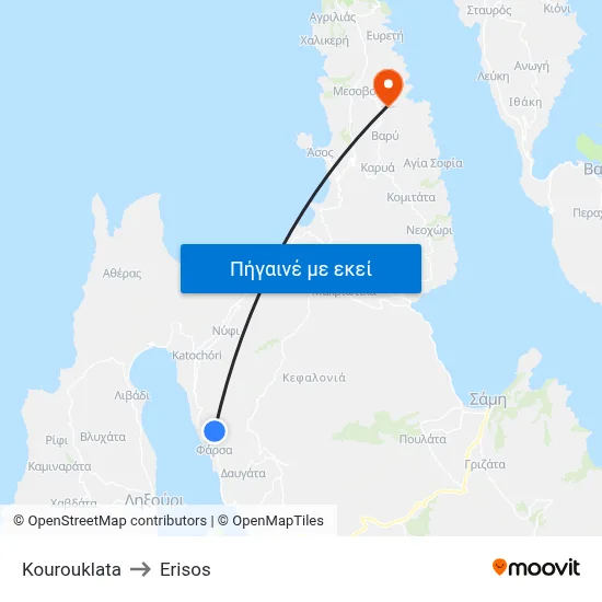Kourouklata to Erisos map