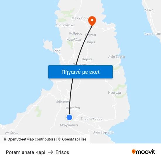 Potamianata Kapi to Erisos map