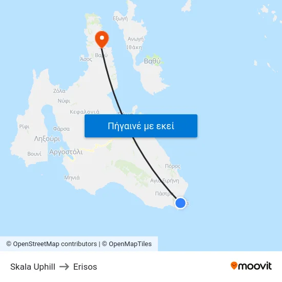 Skala Uphill to Erisos map