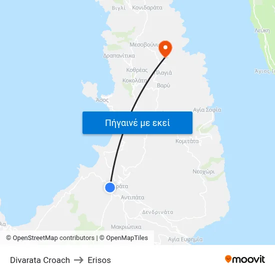 Divarata Croach to Erisos map