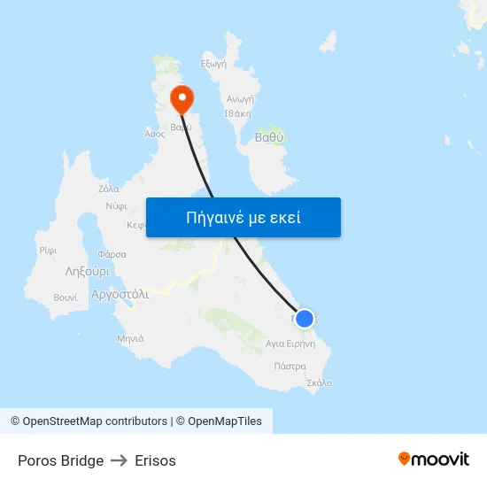 Poros Bridge to Erisos map