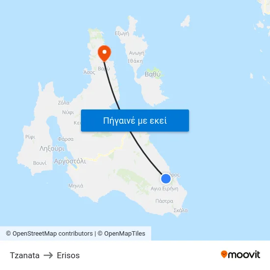 Tzanata to Erisos map