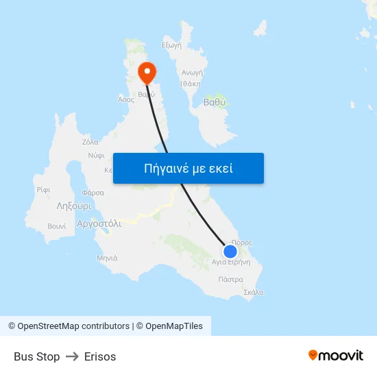 Bus Stop to Erisos map