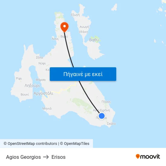 Agios Georgios to Erisos map