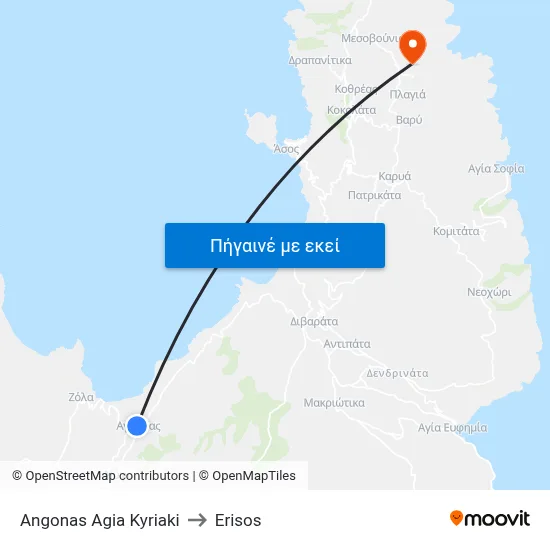 Angonas Agia Kyriaki to Erisos map