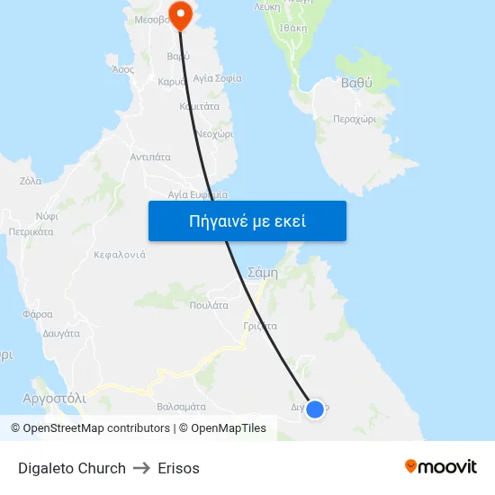 Digaleto Church to Erisos map