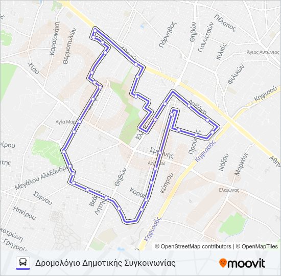 Χάρτης Γραμμής ΓΡΑΜΜΉ 1 λεωφορείο