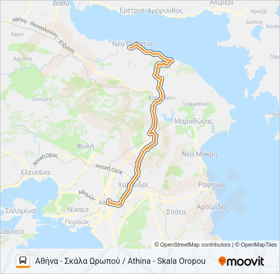 Χάρτης Γραμμής ΑΘΉΝΑ - ΆΓ. ΑΠΌΣΤΟΛΟΙ / ATHENS - AG. APOSTOLI λεωφορείο