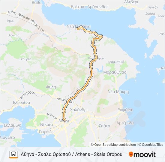 Χάρτης Γραμμής ΑΘΉΝΑ - ΆΓ. ΑΠΌΣΤΟΛΟΙ / ATHENS - AG. APOSTOLI λεωφορείο