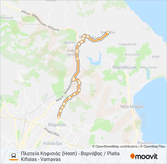 ΑΘΉΝΑ - ΆΓ. ΑΠΌΣΤΟΛΟΙ / ATHENS - AG. APOSTOLI bus Line Map