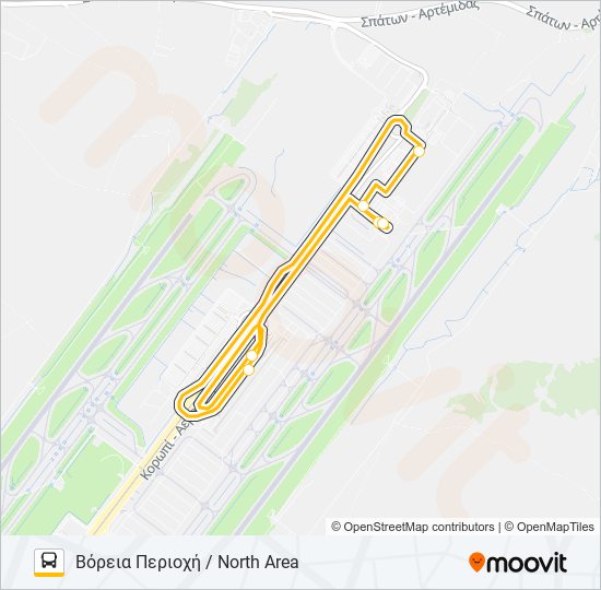 ΒΌΡΕΙΑ ΠΕΡΙΟΧΉ / NORTH AREA bus Line Map