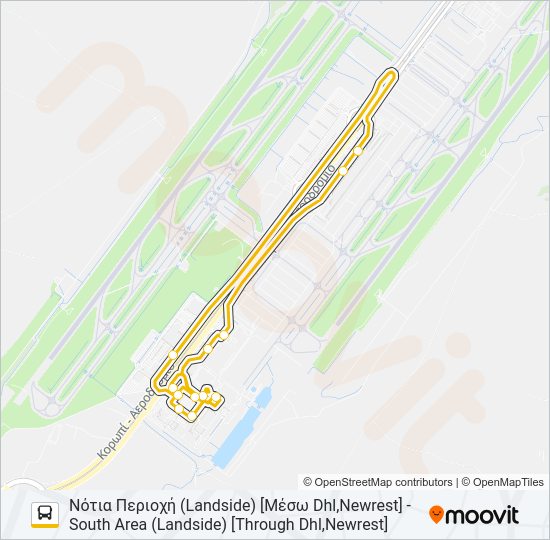 Χάρτης Γραμμής ΝΌΤΙΑ ΠΕΡΙΟΧΉ - SOUTH AREA λεωφορείο