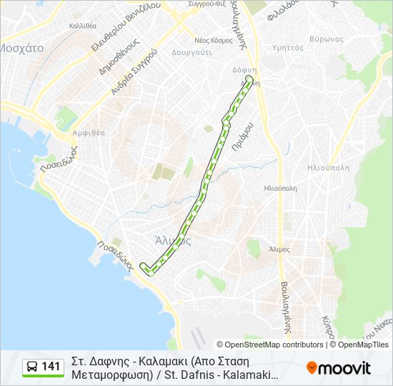 141 bus Line Map