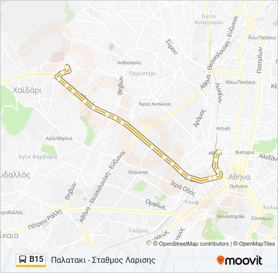 Β15 bus Line Map