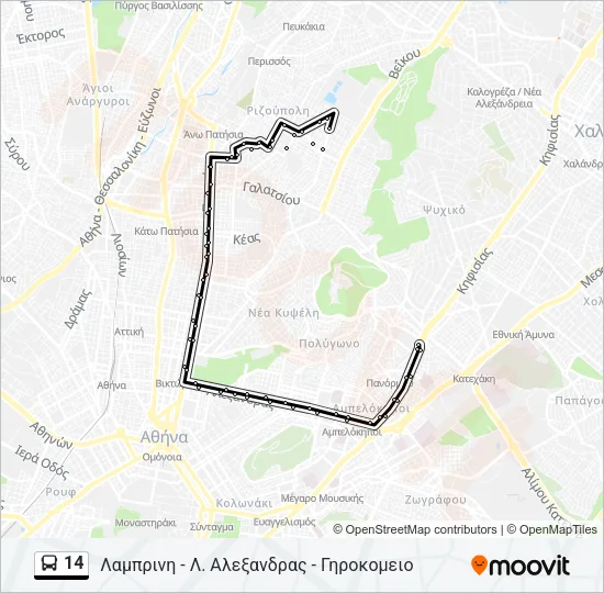 14 Bus Line Map