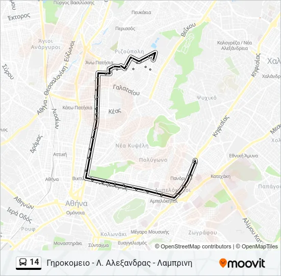 14 Bus Line Map