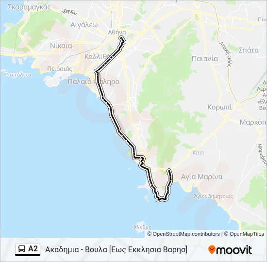 Α2 Bus Line Map
