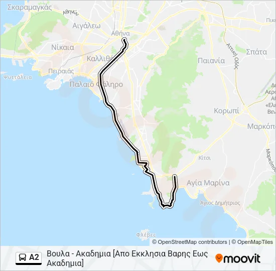 Α2 Bus Line Map