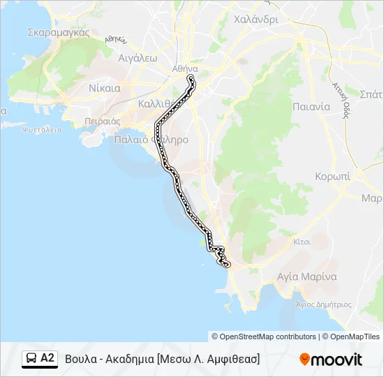Α2 Bus Line Map