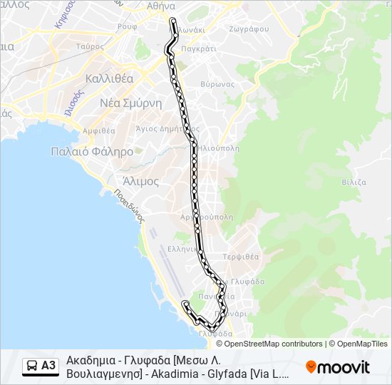 Α3 bus Line Map
