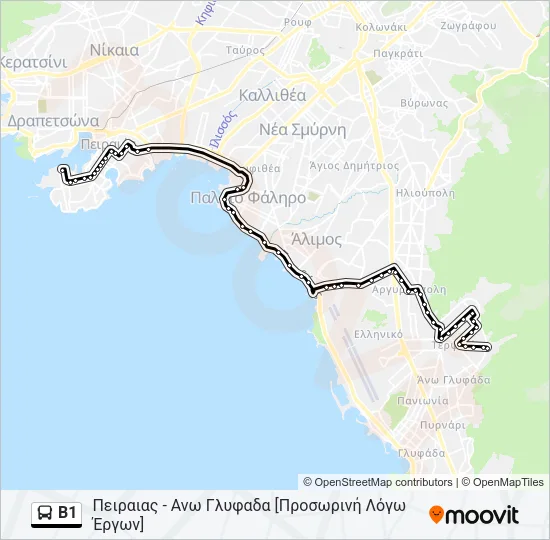 Β1 Bus Line Map