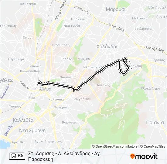Β5 Bus Line Map